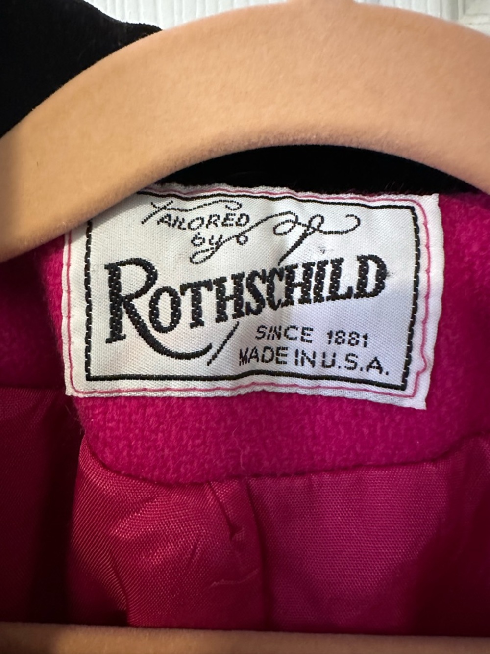 Rothschild Hot Pink Coat with Black Velvet Collar - Picture 2 of 4